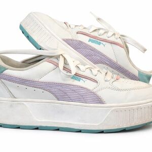 Puma Karmen Platform Sneakers Girls Sz 4 Lavender Teal Pink Chunky Tennis Shoes